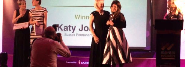katy-recieving-entreprener-of-the-year-award-2016